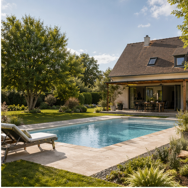 Piscine et jardin pour Extérieurs et annexes