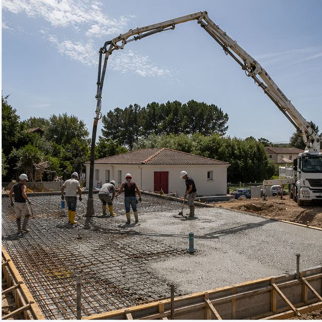 Coulage de dalle pour Gros œuvre et structure